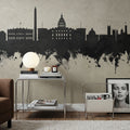Washington DC Skyline Concrete Mural Wallpaper - room preview 04
