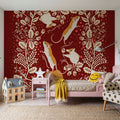 Holiday Mice, Red Mural Wallpaper - room preview 04