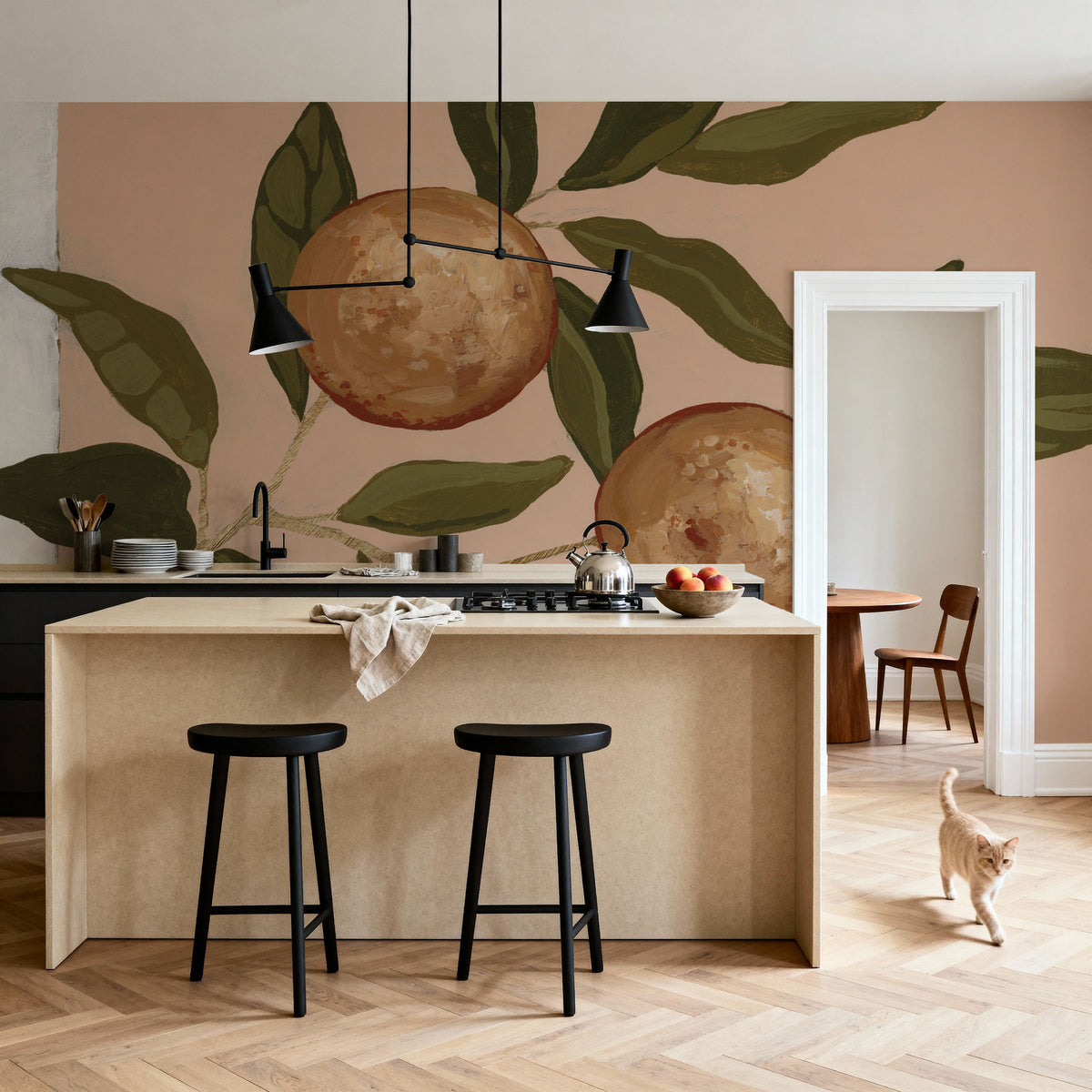 Orange Study I Mural Wallpaper - room preview 04