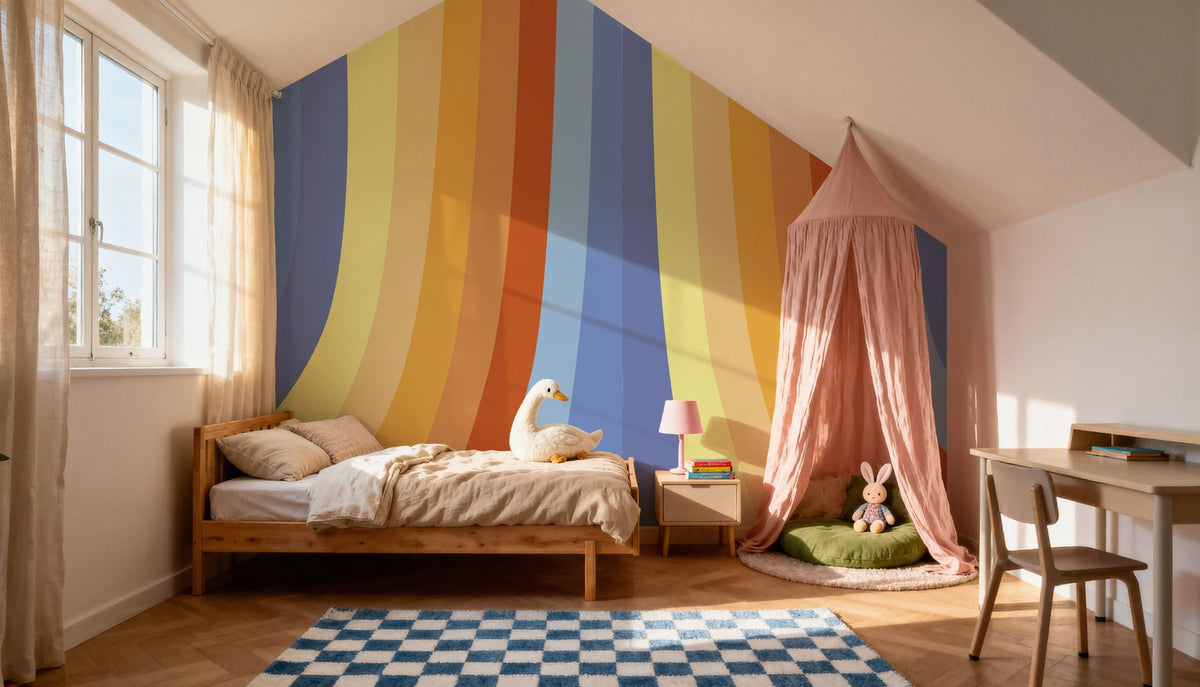 Hippie Rainbow Mural Wallpaper - room preview 04