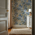 Whispers of the Mountain Pattern, White Mural Wallpaper - room preview 04
