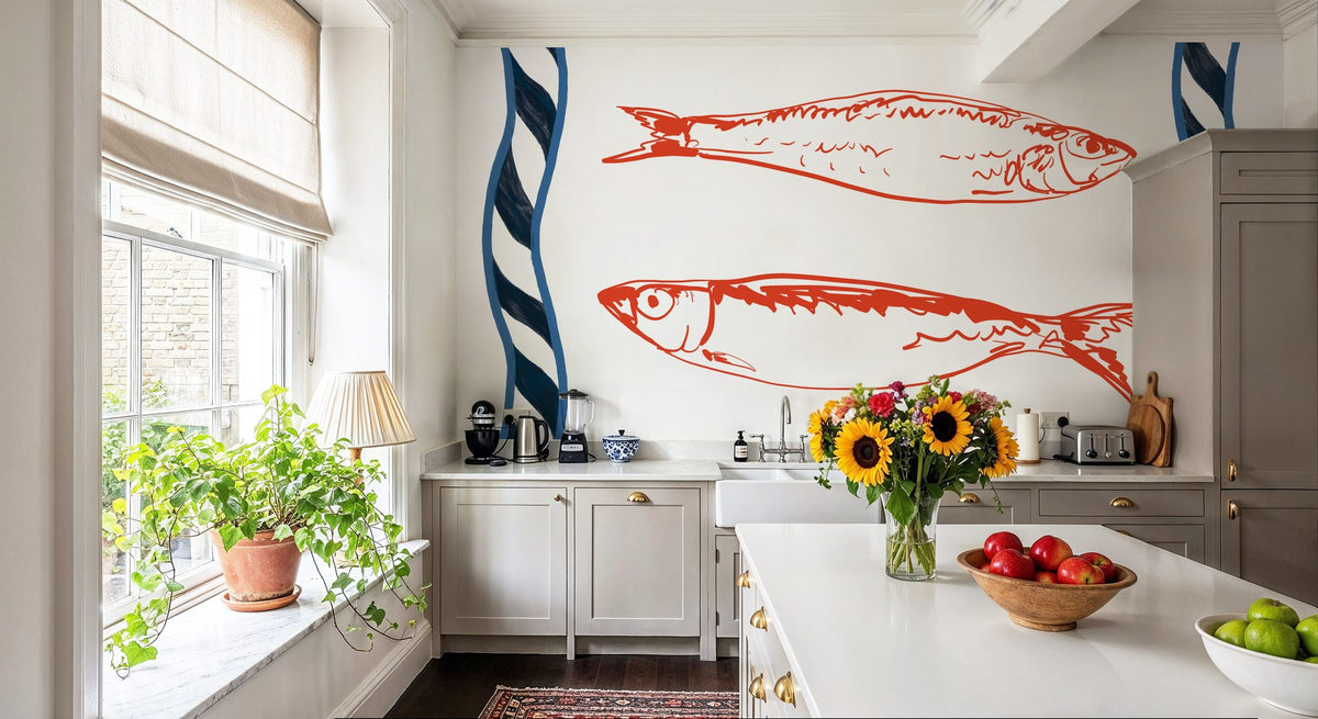 Sea Doodles I Mural Wallpaper - room preview 04