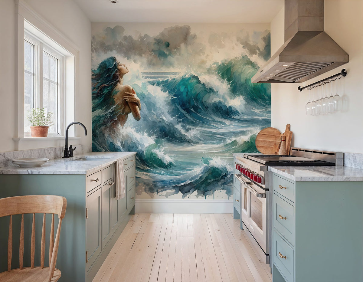 Sea's Symphony Enveloping Mural Wallpaper - room preview 04