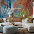 Palm Abstract Bright Mural Wallpaper - room preview 04