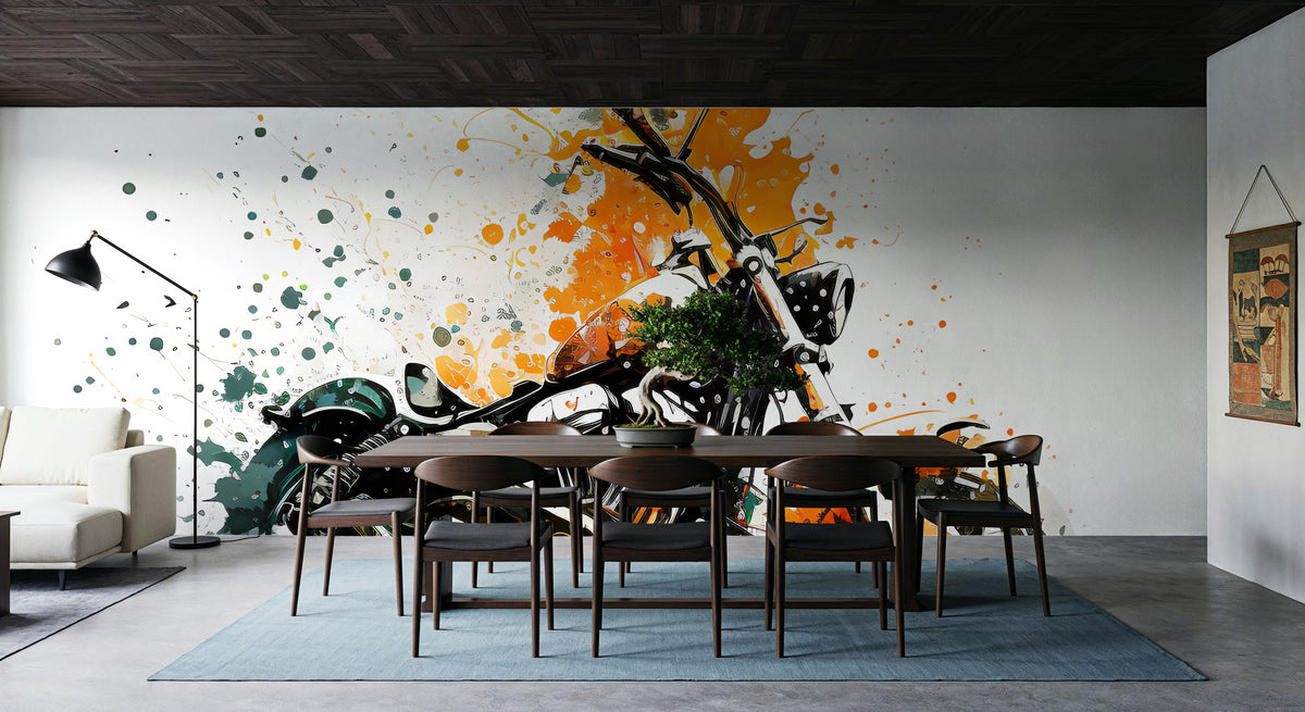 Motorcycle Action Mural Wallpaper - room preview 04