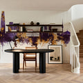 Seoul Skyline Purple & Gold Mural Wallpaper - room preview 04
