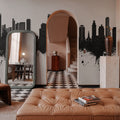 Queens New York Skyline Black & White Mural Wallpaper - room preview 04