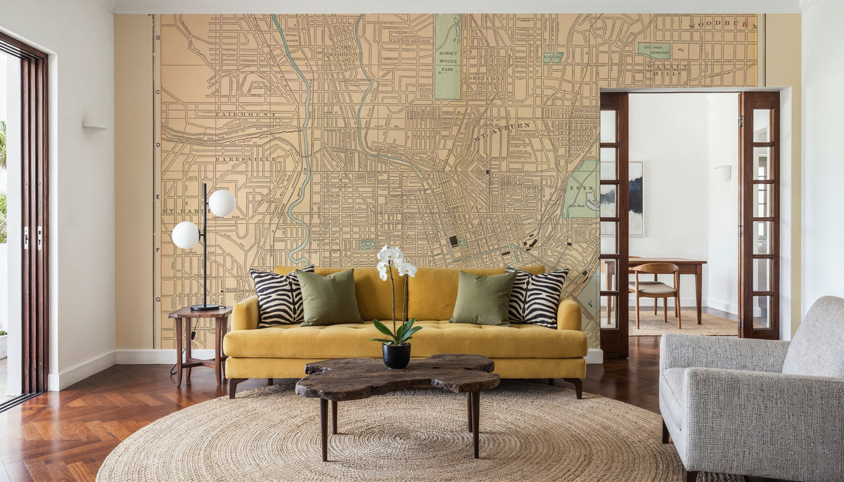Map of Cincinnati Mural Wallpaper - room preview 04