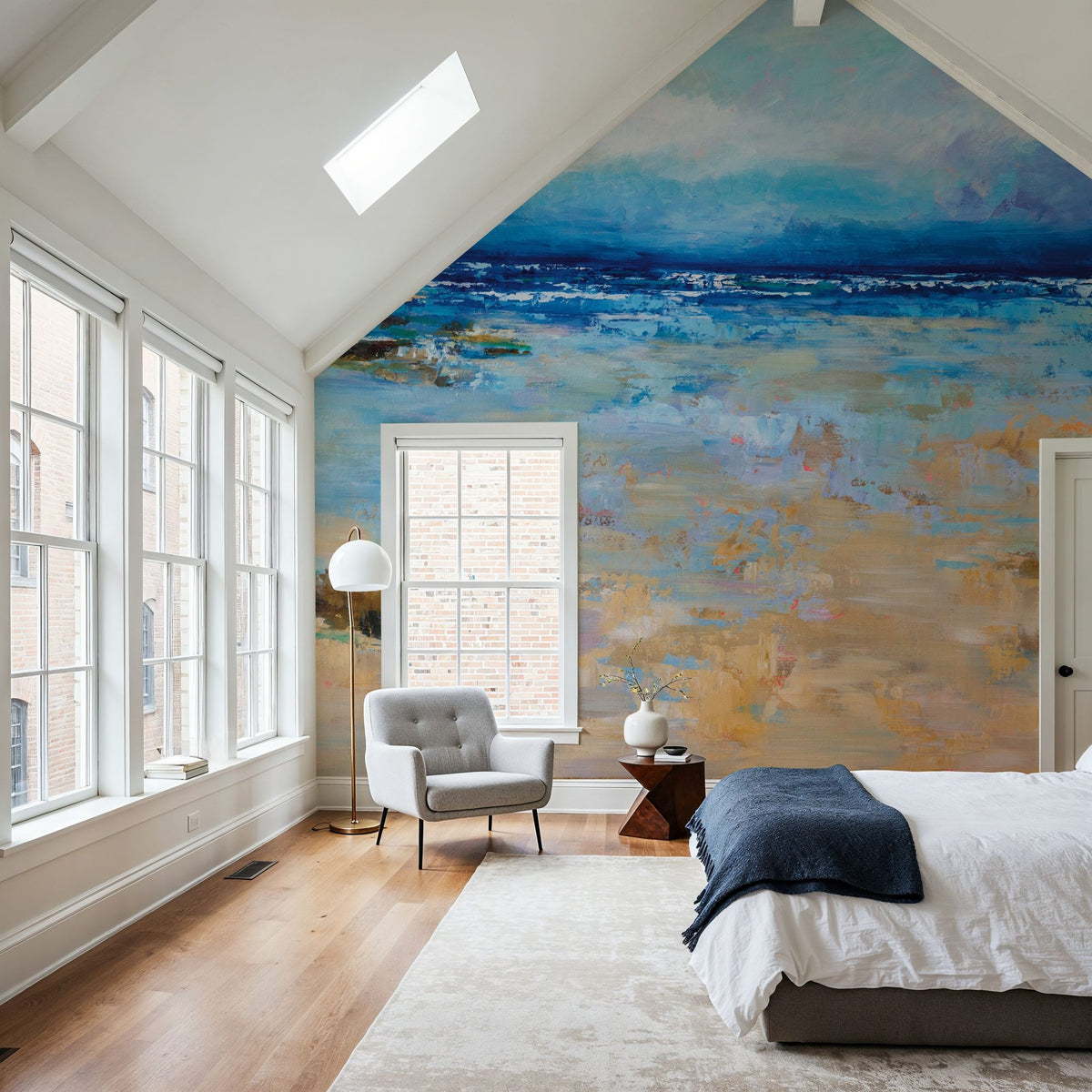 East Beach Mural Wallpaper - Blue Tone - room preview 04