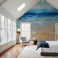 East Beach Mural Wallpaper - Blue Tone - room preview 04