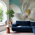 Turquoise Bloom I Mural Wallpaper - room preview 04