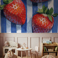 Stripe Cloth Berries Mural Wallpaper - room preview 04