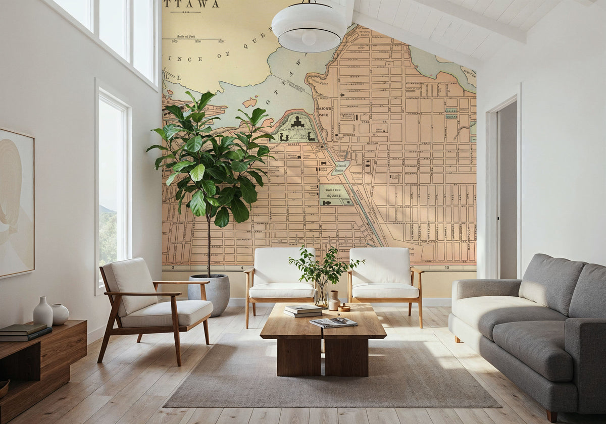 Map of Ottawa Mural Wallpaper - room preview 04