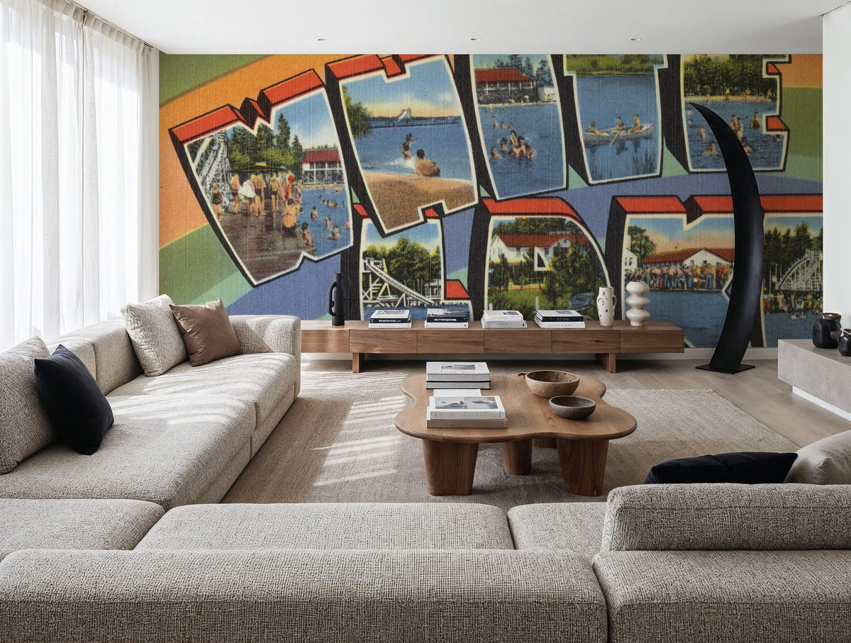 Greetings From White Lake Mural Wallpaper - room preview 04