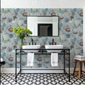 Deep Sea, Light Blue Mural Wallpaper - room preview 04