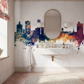 Port Elizabeth South Africa Skyline Blue & Bronze Mural Wallpaper - room preview 04