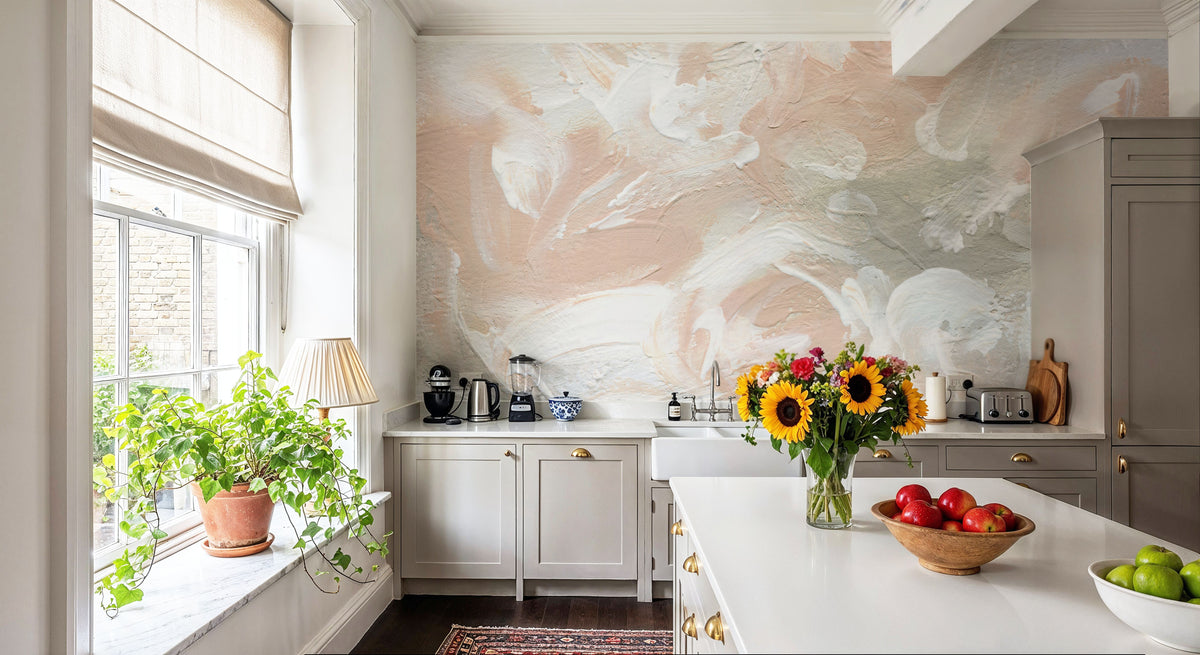 Blushing Abstract Mural Wallpaper - room preview 04