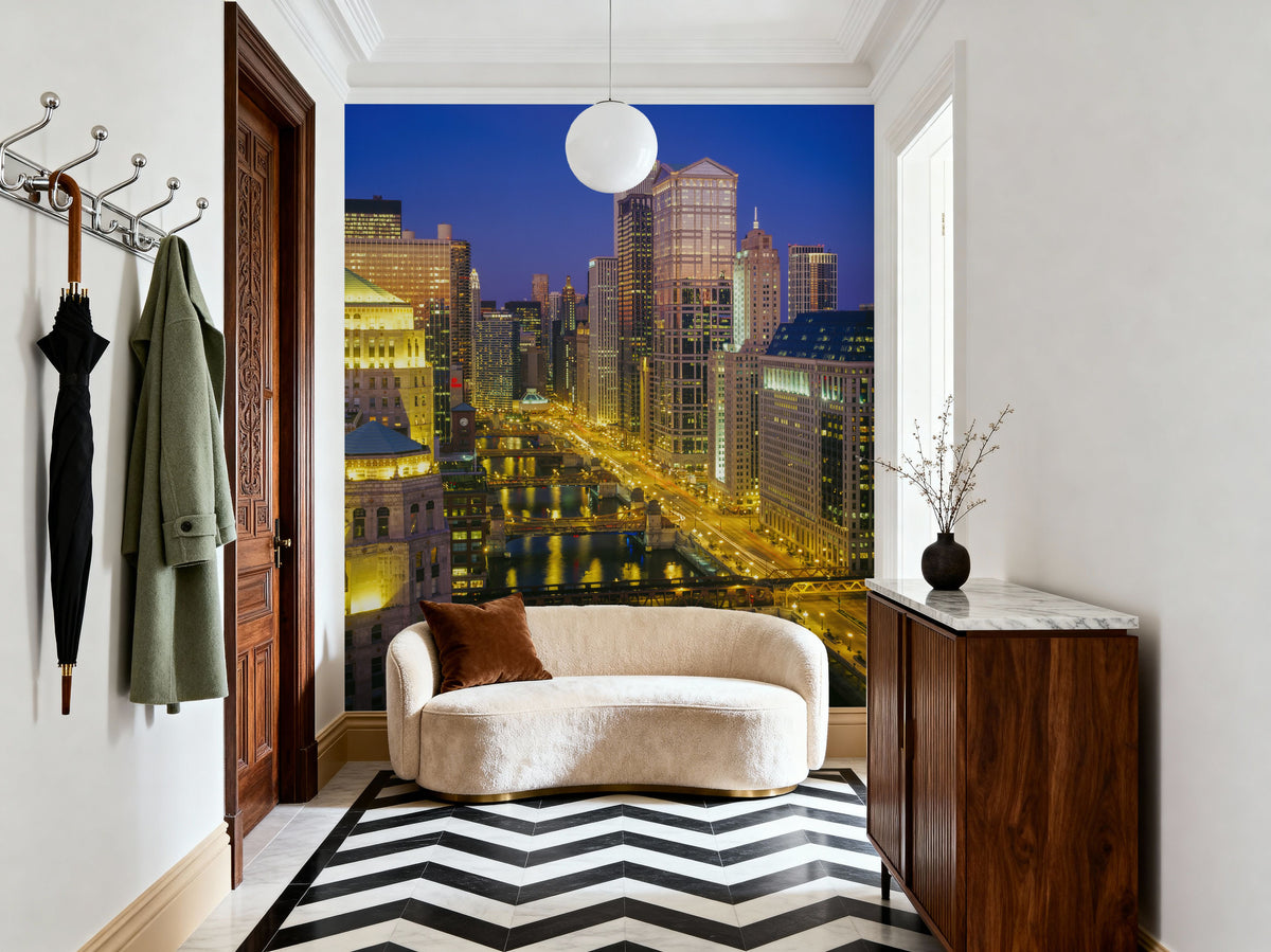 Luminous Metropolis Mural Wallpaper - room preview 04