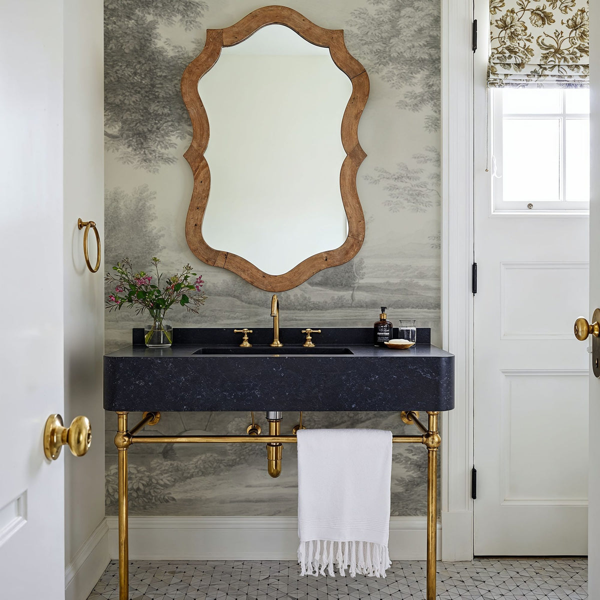 Riverbank Oak Landscape, Argent Mural Wallpaper - room preview 04