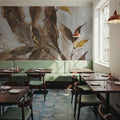 Gilded Leaf Collage II Mural Wallpaper - Warm Tone - room preview 04