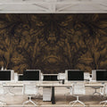 Shielded Leaf Brown Mural Wallpaper - room preview 04