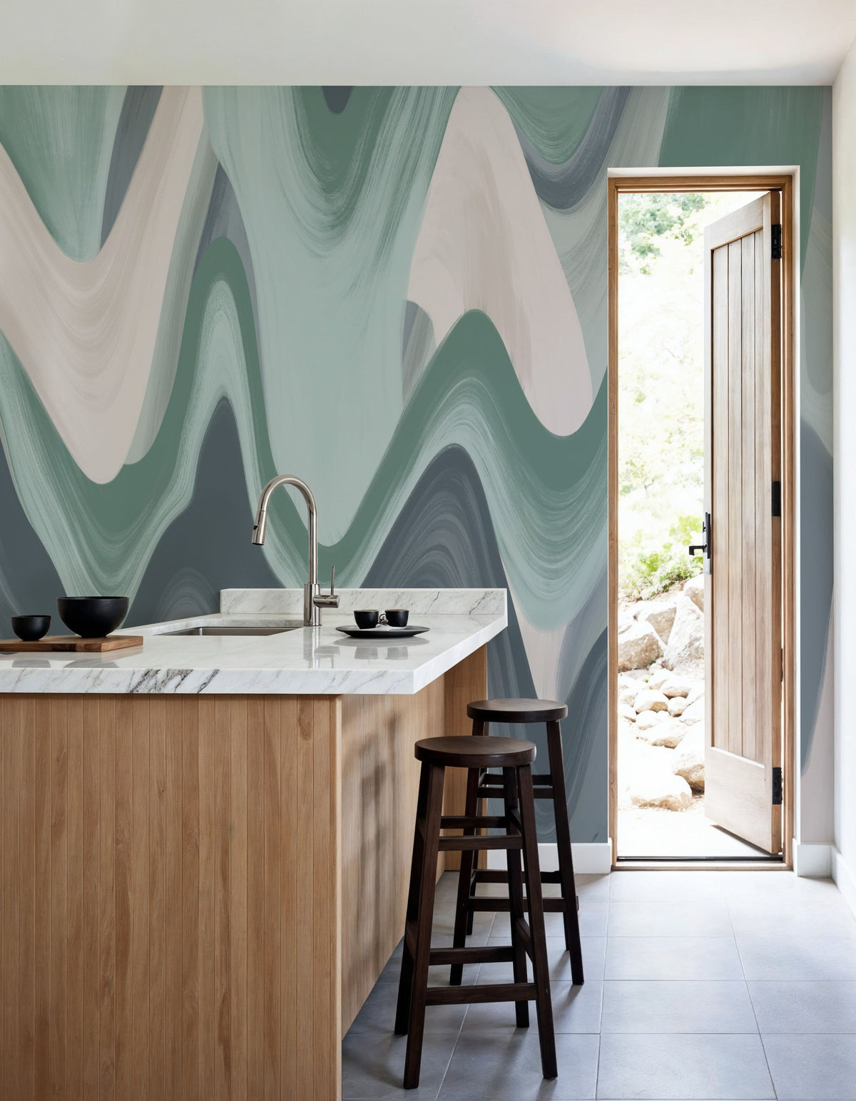 Abstract Paints, Pastels Mural Wallpaper - room preview 04