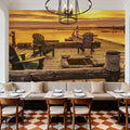 Wooden Pier At Sunset Mural Wallpaper - room preview 04