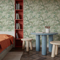 Climbing Wisteria, Sage Mural Wallpaper - room preview 04