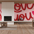 Love You Valentine Mural Wallpaper - room preview 04