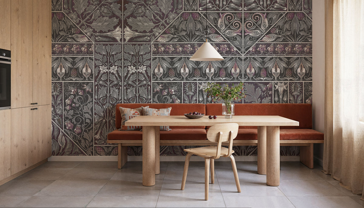 Floral Mood Dark Mural Wallpaper - room preview 04