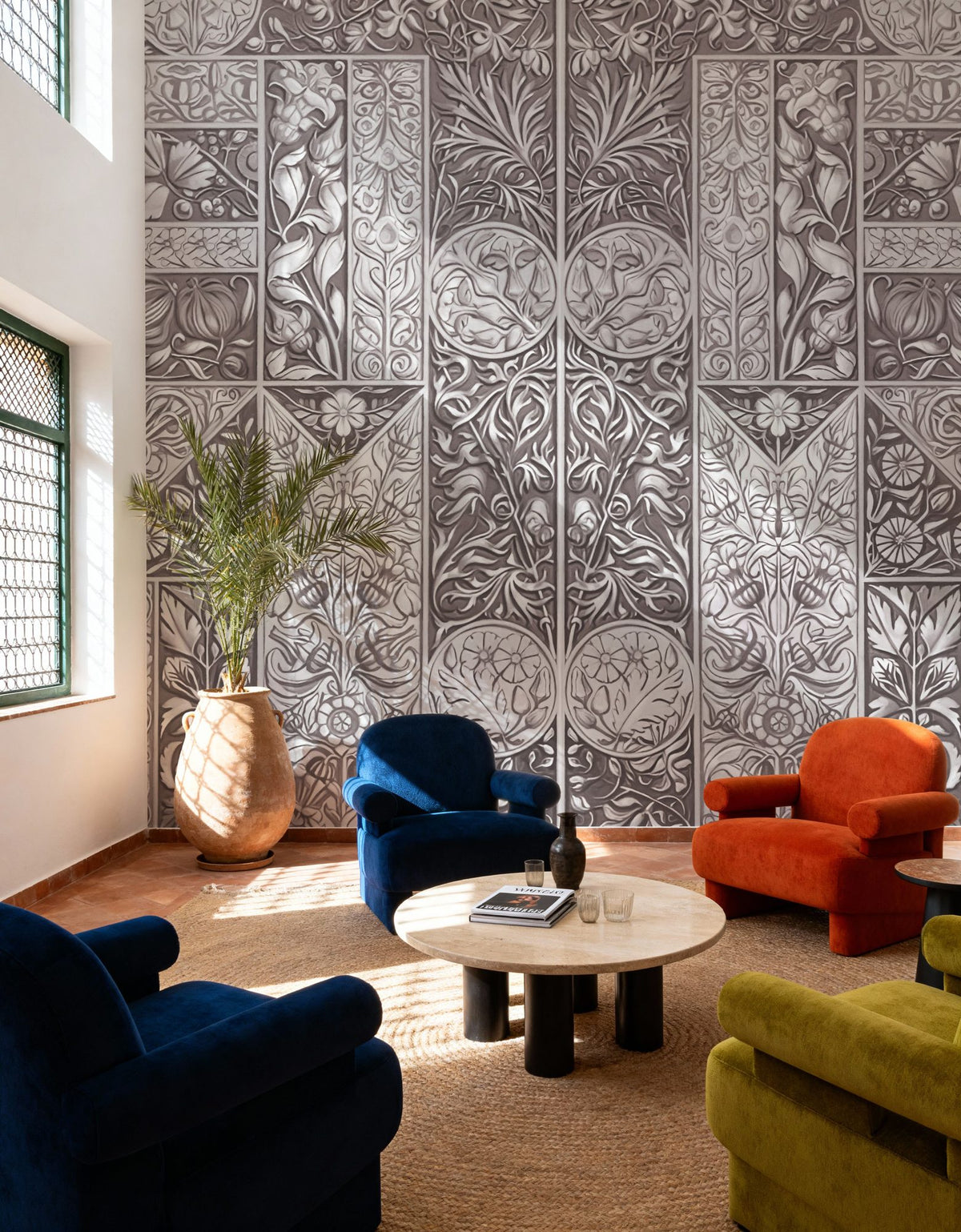 Flower Collection, Mauve Mural Wallpaper - room preview 04