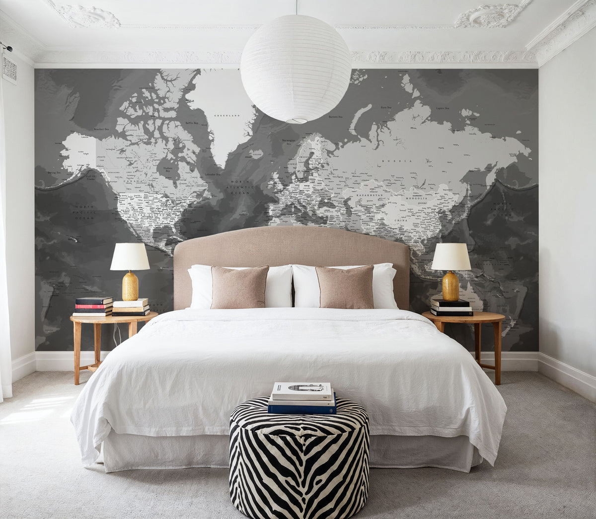 World Map Cities - Patwin Mural Wallpaper - room preview 04