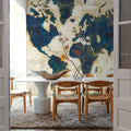 World Map Collage Mural Wallpaper - room preview 04