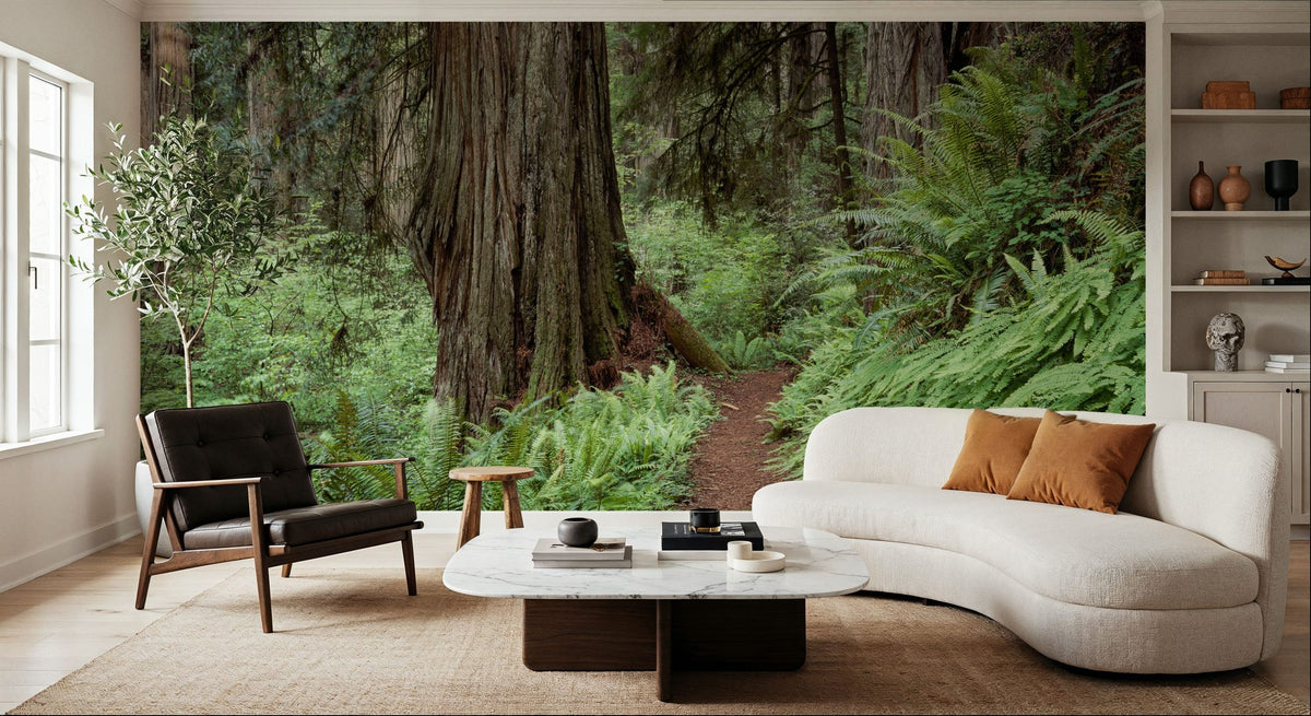 Primeval Forest Path Mural Wallpaper - room preview 04