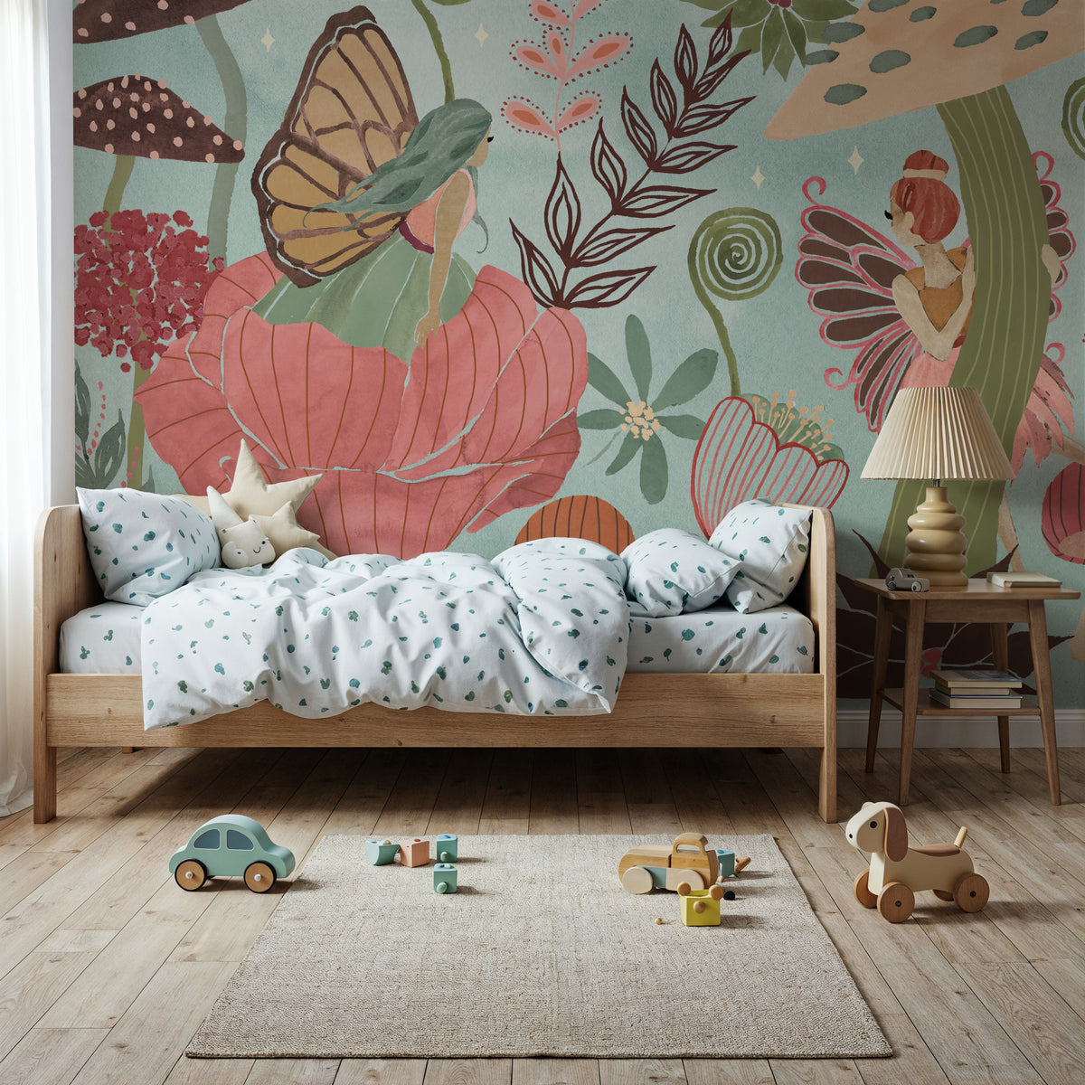 Floralscape Fairies I Mural Wallpaper - room preview 04