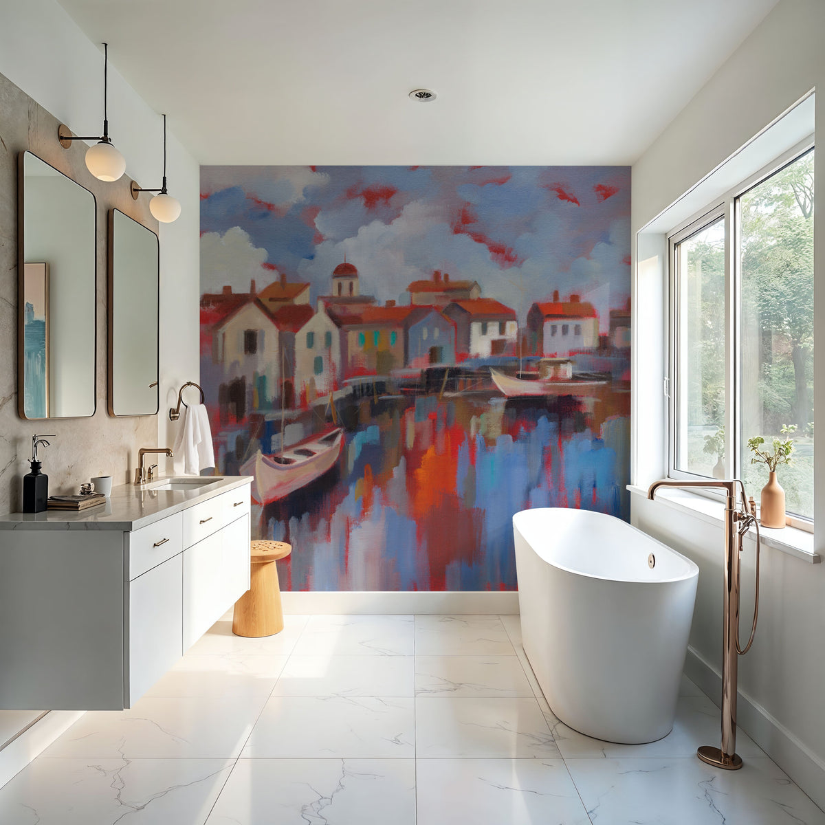 Seaport Village Mural Wallpaper - room preview 04