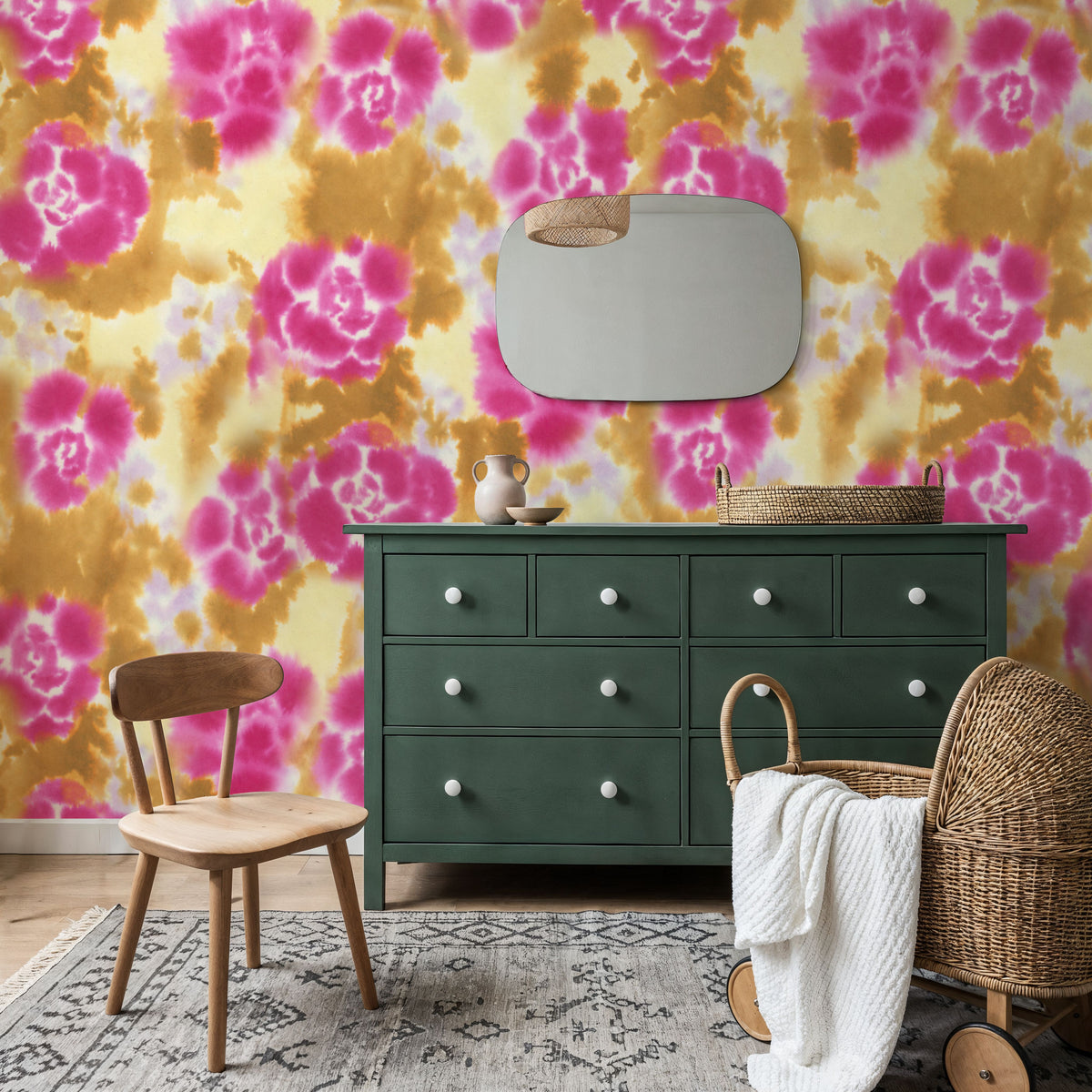 Watercolor Bloom Mural Wallpaper - room preview 04