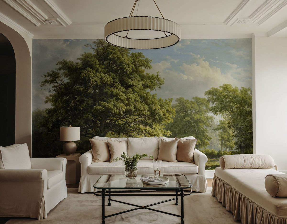 Painted Oak Landscape Mural Wallpaper - room preview 04