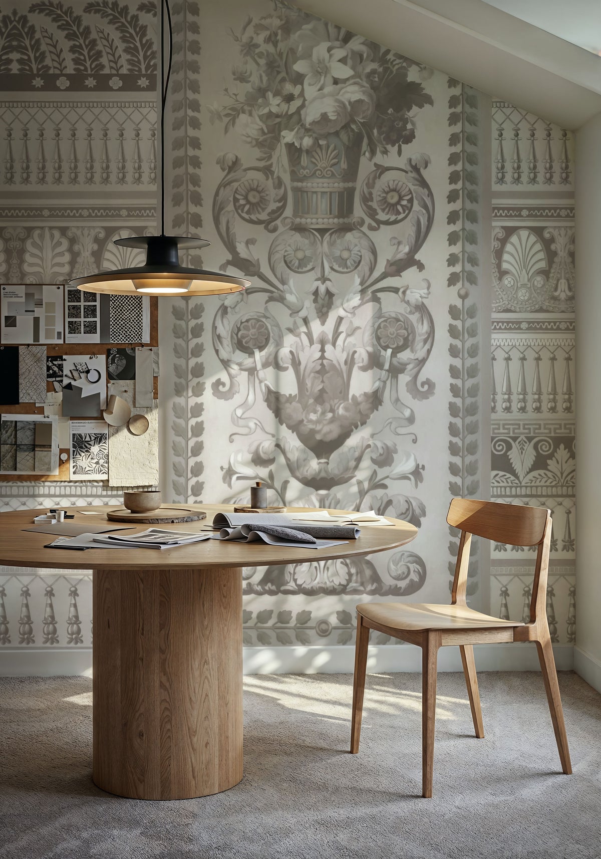 Flower Mountain, Ecru Mural Wallpaper - room preview 04