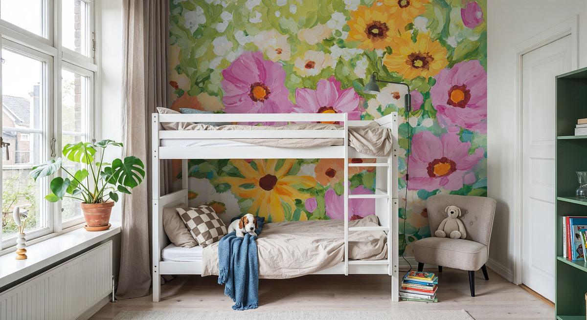 Midsummer Meadow Mural Wallpaper - Red Tone - room preview 04