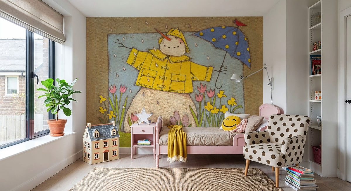 Seasonal Snowman IV Mural Wallpaper - room preview 04