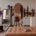 Fort Lauderdale Florida Skyline Purple & Gold Mural Wallpaper - room preview 04