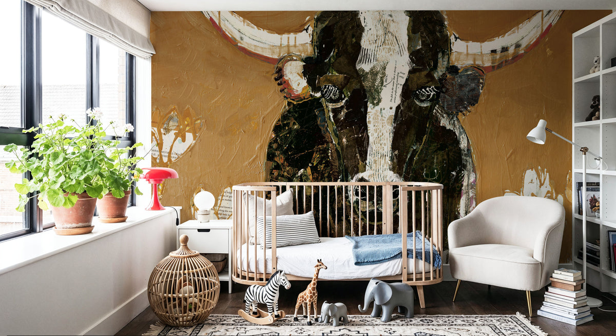Skyline Longhorn Mural Wallpaper - room preview 04