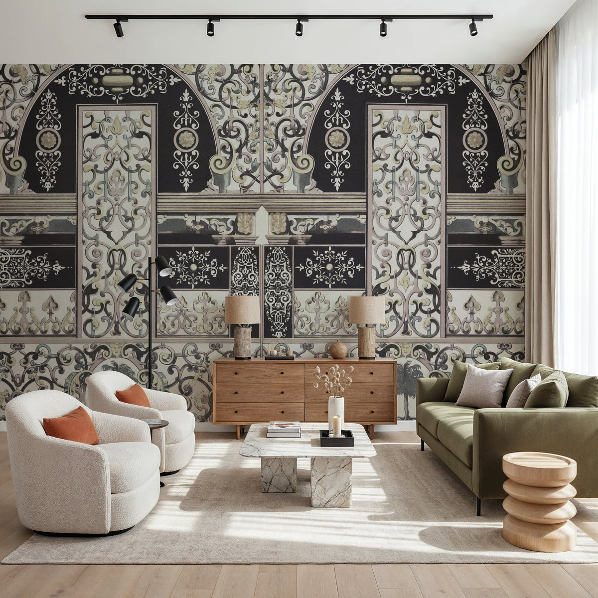 German Renaissance, Yellow Contrast Mural Wallpaper - room preview 04