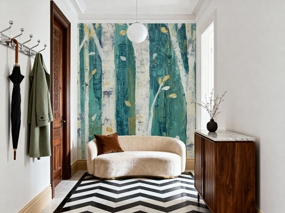 Birches in Spring Mural Wallpaper - room preview 04