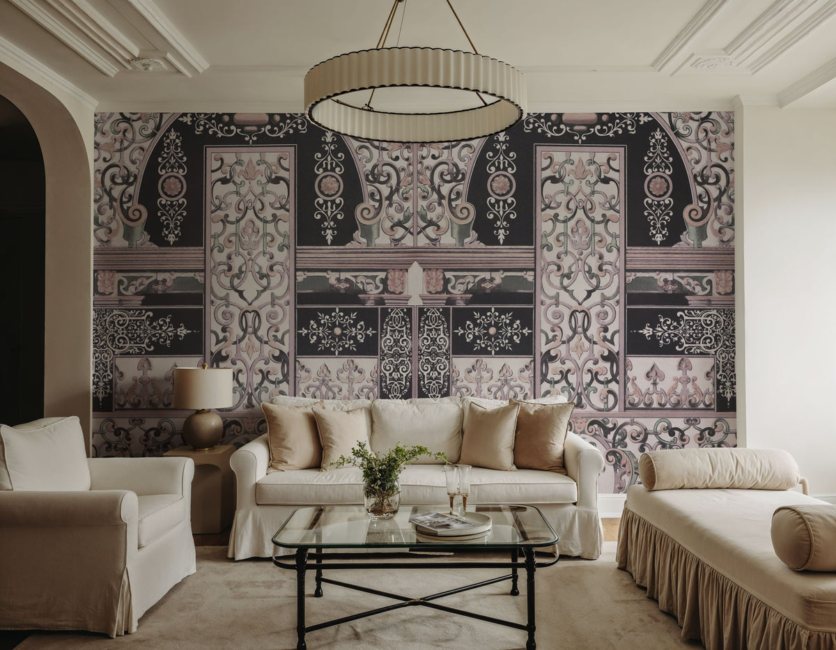 German Renaissance, Pink Mural Wallpaper - room preview 04