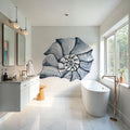 Coastal Harp Shell Navy Mural Wallpaper - room preview 04