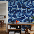 Koi Fish, Denim Mural Wallpaper - room preview 04
