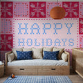 Quilted Christmas I Mural Wallpaper - Red Tone - room preview 04