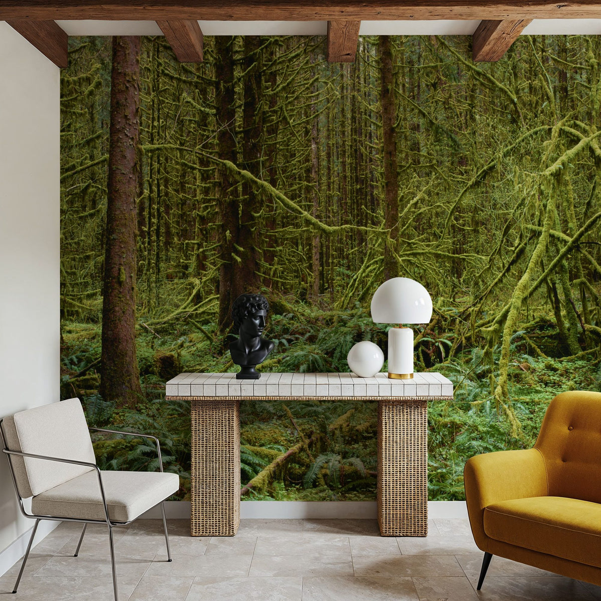 Ancient Moss Haven Mural Wallpaper - room preview 04